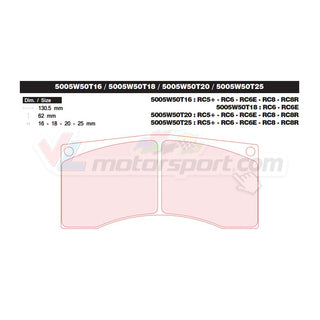 CL Brakes 5005W50T16 - T18 - T20 - T25 Juego de pastillas de freno