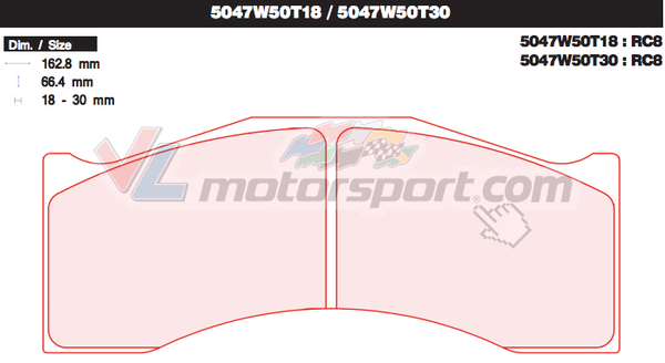 CL Brakes 5047W50T18 - T30 Juego de pastillas de freno