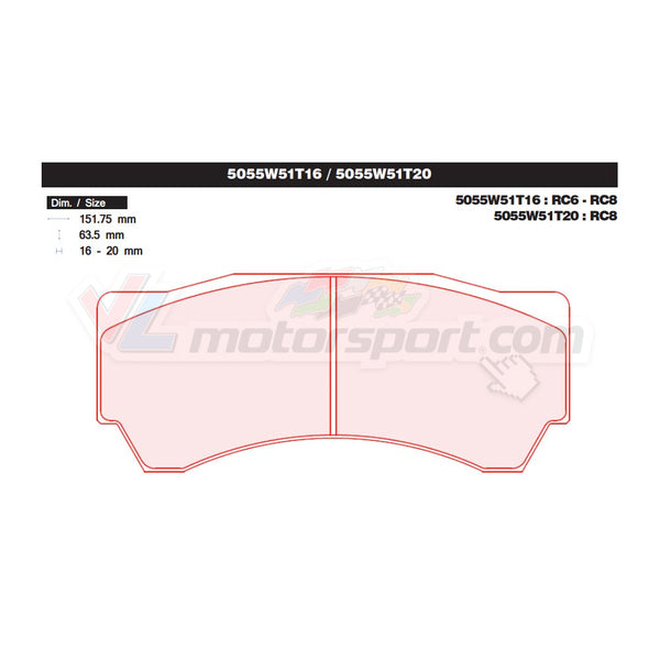 CL Brakes 5055W51T16 Jeu de plaquettes de frein