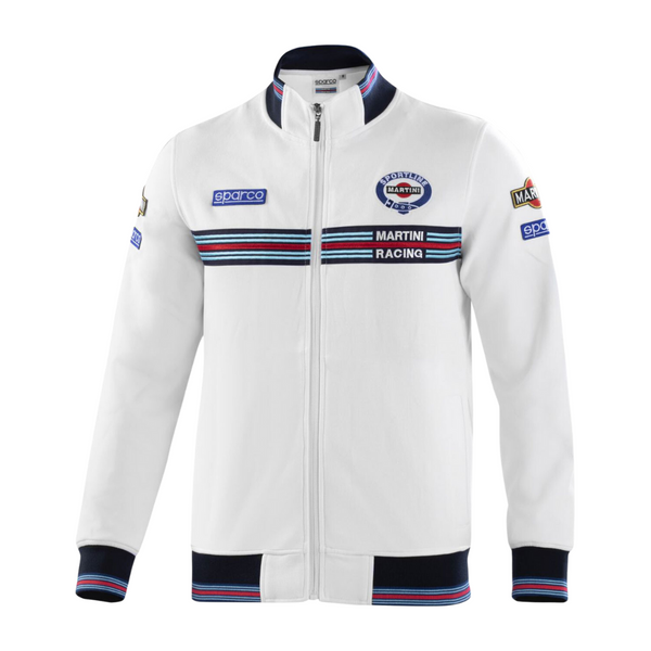Sweat-shirt blanc entièrement zippé Martini Racing