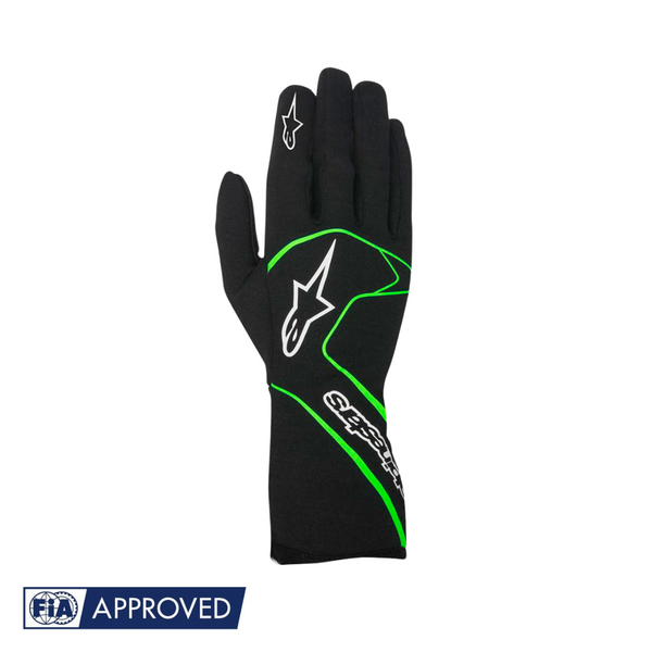Guantes Alpinestars Racing Tech 1 Race Negro/Verde Fluorescente |  FIA 8856-2000