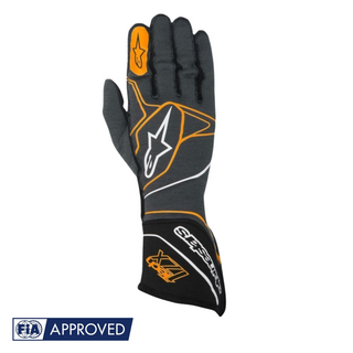 Guantes Alpinestars Racing Tech 1ZX Antracita/Negro/Naranja Flourescente |  FIA 8856-2000