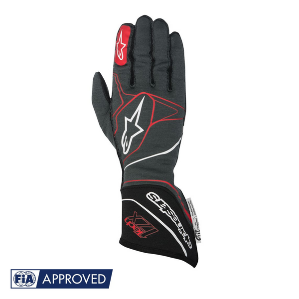 Guantes Alpinestars Racing Tech 1ZX Antracita/Negro/Rojo |  FIA 8856-2000