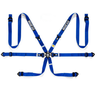 Cinturón Sparco 6 puntos Azul