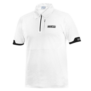 Polo Sparco ZIP Blanco/Negro