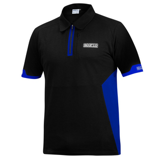 Polo Sparco ZIP Negro/Azul