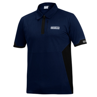 Polo Sparco ZIP Azul Marino/Negro