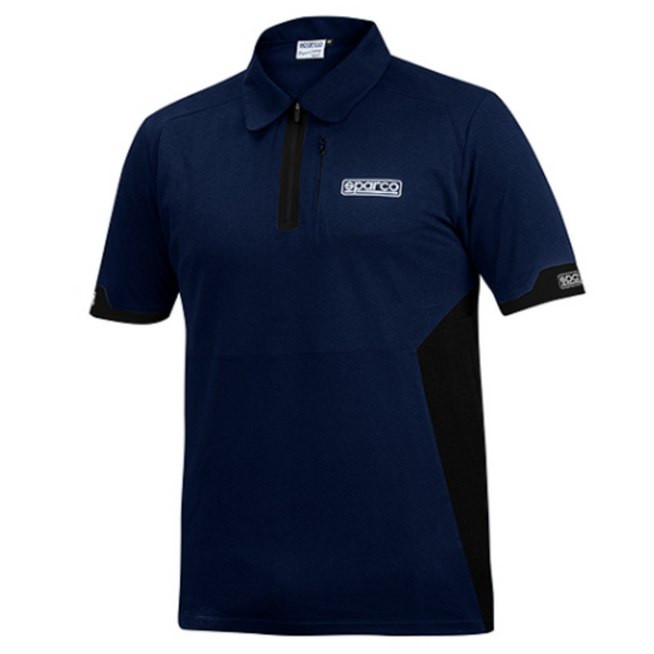 Polo Sparco ZIP Azul Marino/Negro