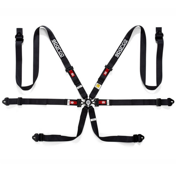Cinturón Sparco 6 puntos Negro