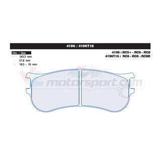 CL Brakes 4196 - 4196T16 Juego de pastillas de freno