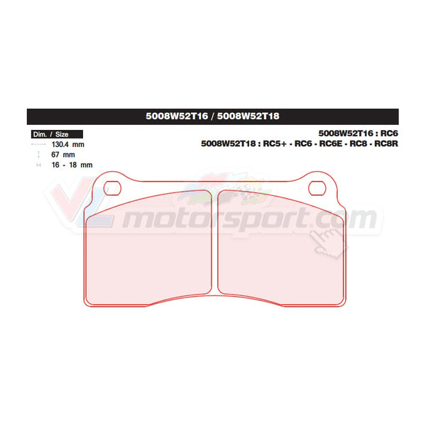 CL Brakes 5008W52T16 - T18 Juego de pastillas de freno