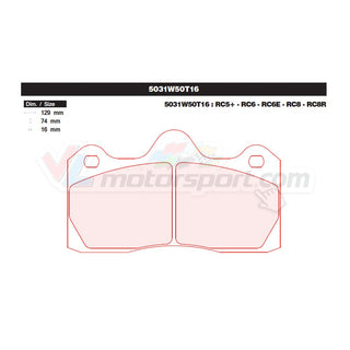 CL Brakes 5031W50T16 Juego de pastillas de freno