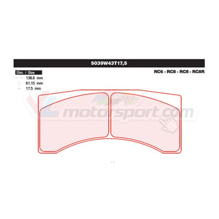 CL Brakes 5039W43T17.5 Jeu de plaquettes de frein