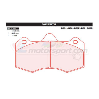 CL Brakes 5043W57T17 Juego de pastillas de freno