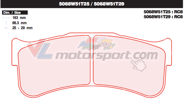 CL Brakes 5068W51T25 Juego de pastillas de freno