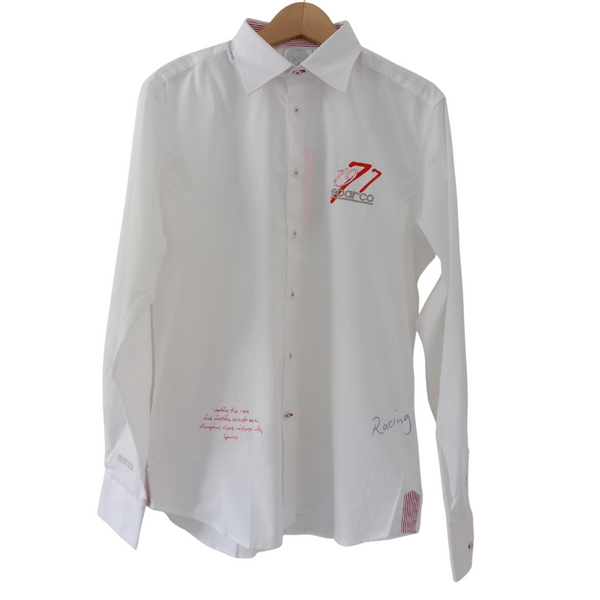 Camiseta Sparco Vertir 77 Manga Larga Blanco/rojo